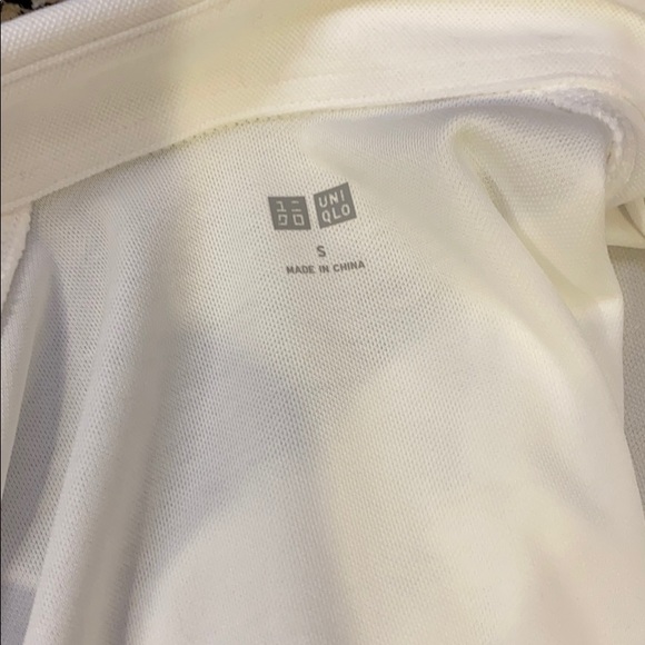 UNIQLO white polo shirt 57% cotton 43% Nylon - Picture 3 of 4